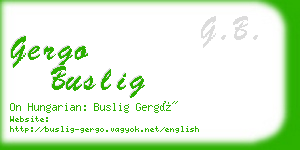 gergo buslig business card